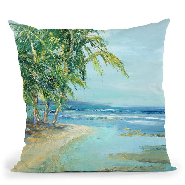 Blue Coastal Lagoon Throw Pillow By World Art Group