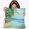 Blue Coastal Lagoon Throw Pillow By World Art Group