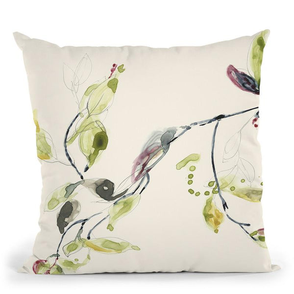 Leaf Branch I Throw Pillow By World Art Group