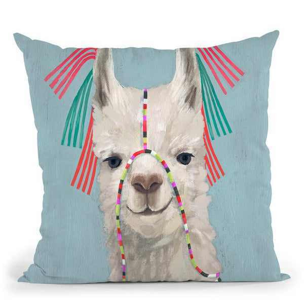 Adorned Llama Ii Throw Pillow By World Art Group