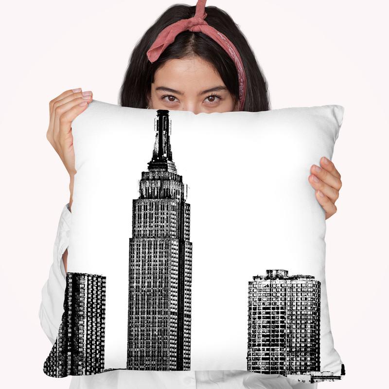 Nyc In Pure B&W Xviii Throw Pillow By World Art Group