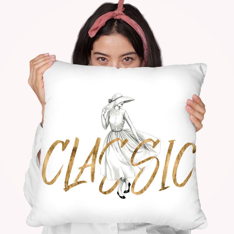 Gilded Fashion Figures Ii Throw Pillow By World Art Group