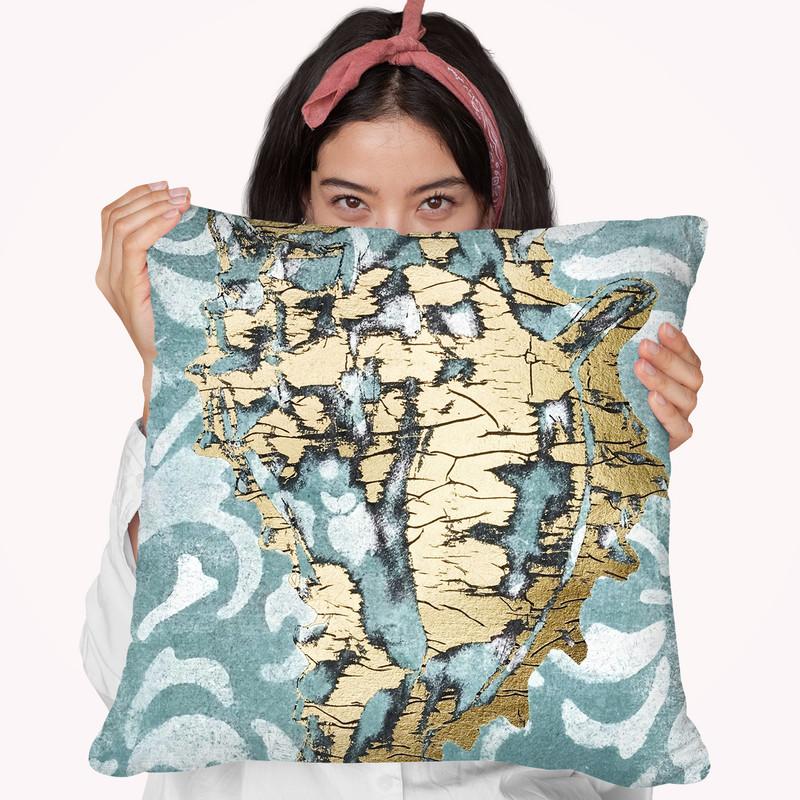 Gilded Solitaryell I Throw Pillow By World Art Group