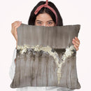 Champagne & Gold Falls Throw Pillow By World Art Group
