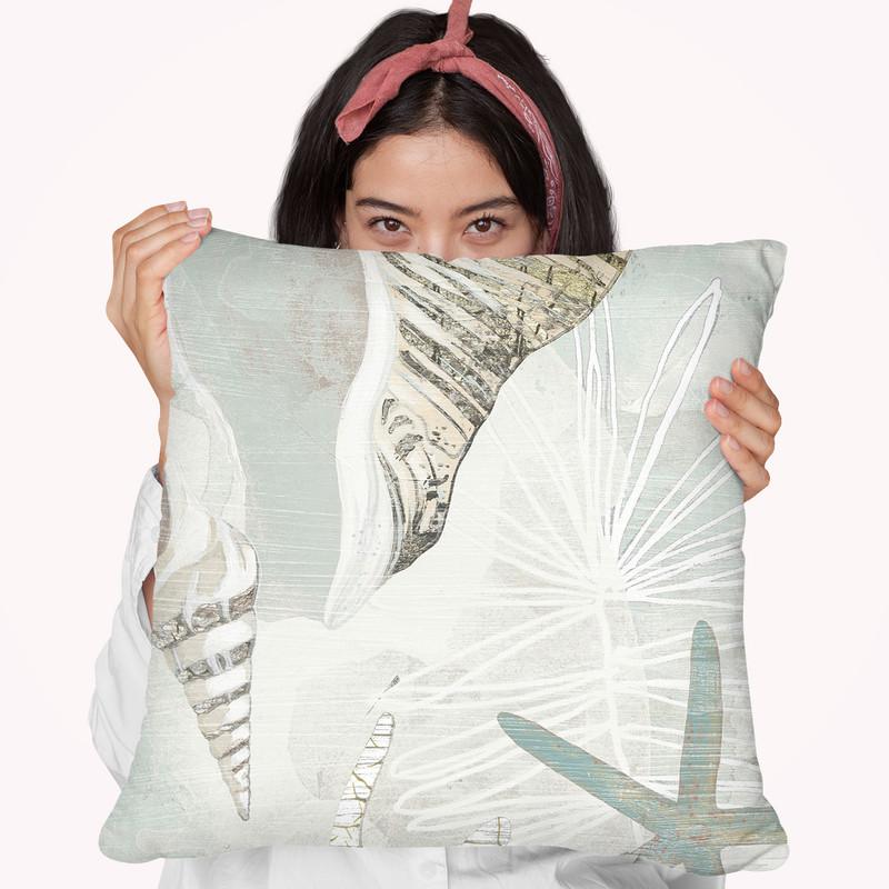 Golden Reef Panel I Throw Pillow By World Art Group