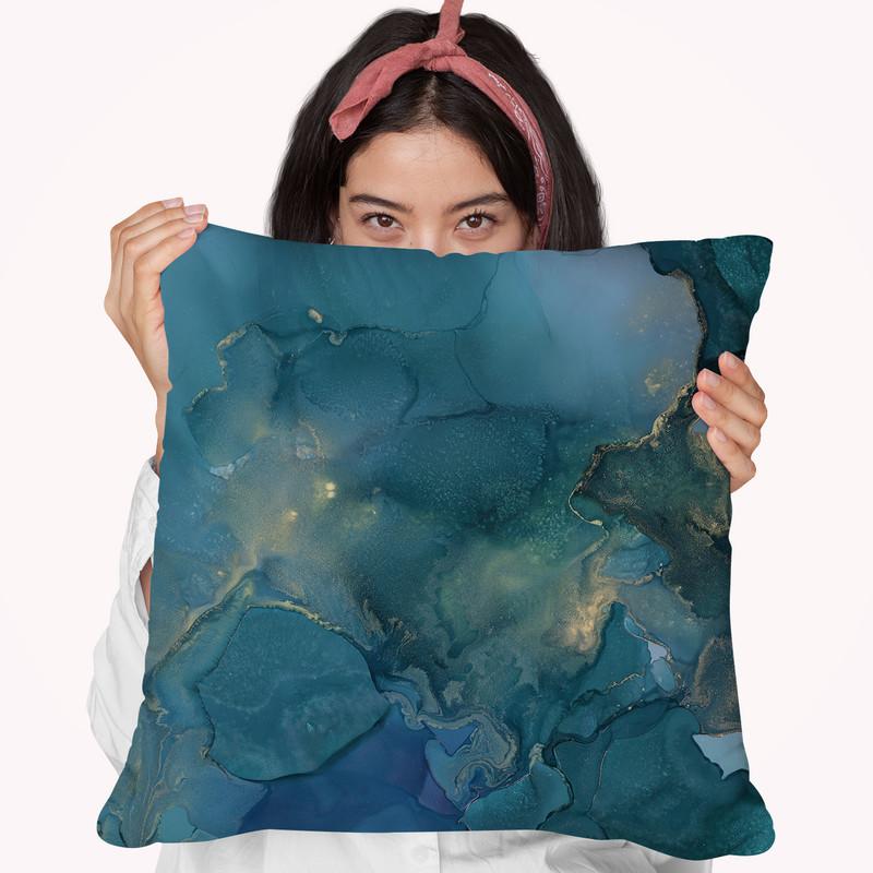 Aquamarine Drift I Throw Pillow By World Art Group