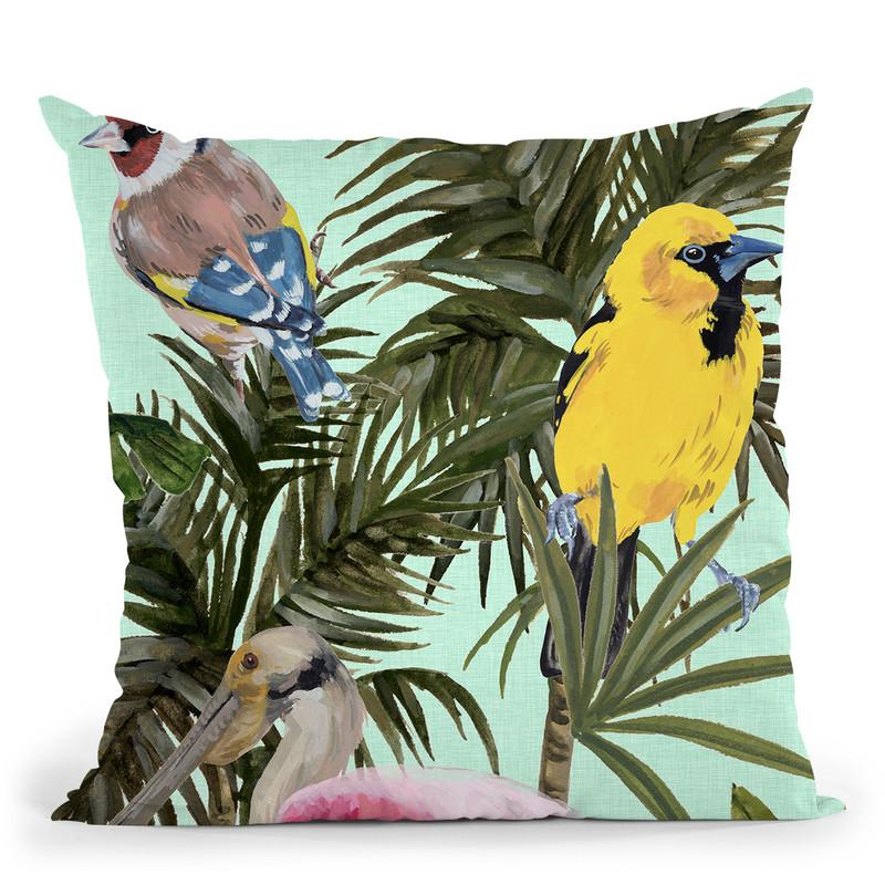 Birds Paradise Ii Throw Pillow By World Art Group