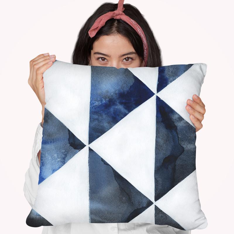 Blue Screen Iii Throw Pillow By World Art Group