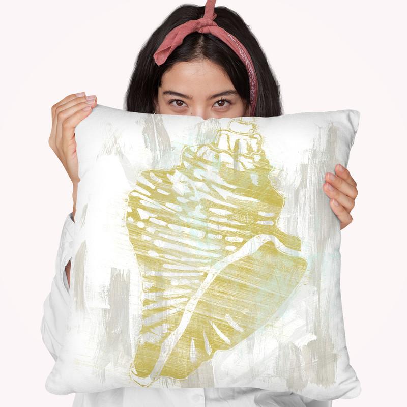Seaside Blockprints Iii Throw Pillow By World Art Group