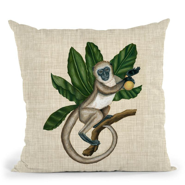 Canopy Monkey Iii Throw Pillow By World Art Group