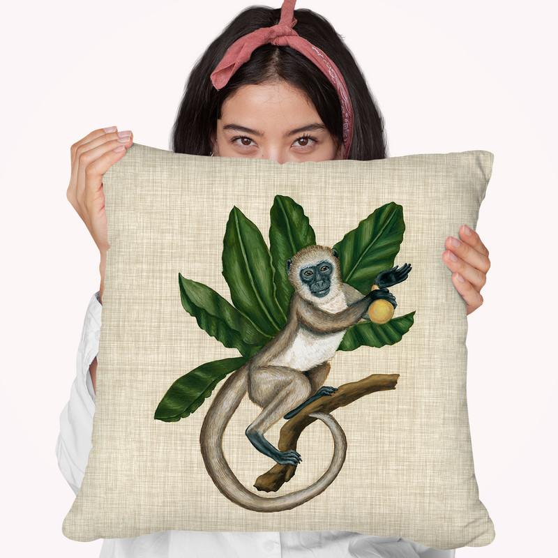 Canopy Monkey Iii Throw Pillow By World Art Group