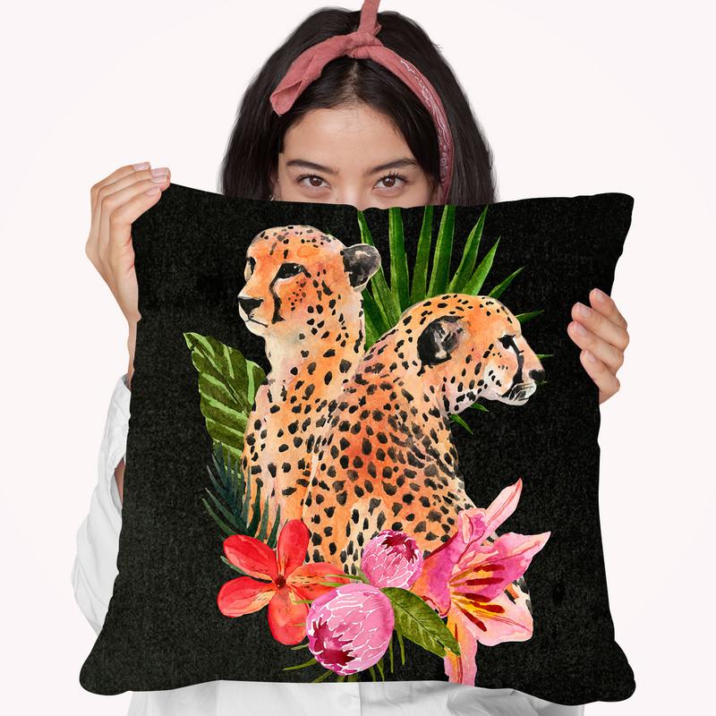 Cheetah Bouquet I Throw Pillow By World Art Group
