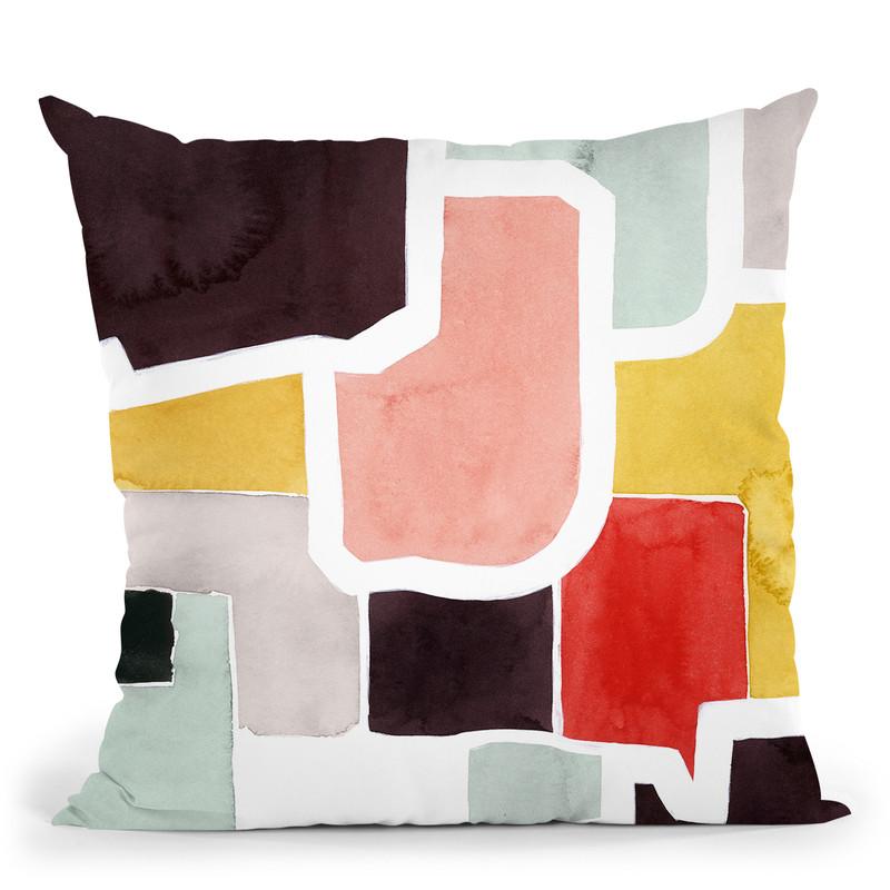 Color Blocking Iv Throw Pillow By World Art Group
