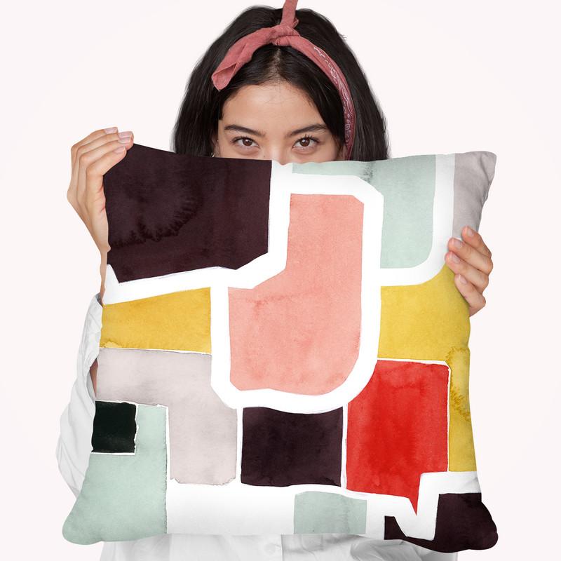 Color Blocking Iv Throw Pillow By World Art Group
