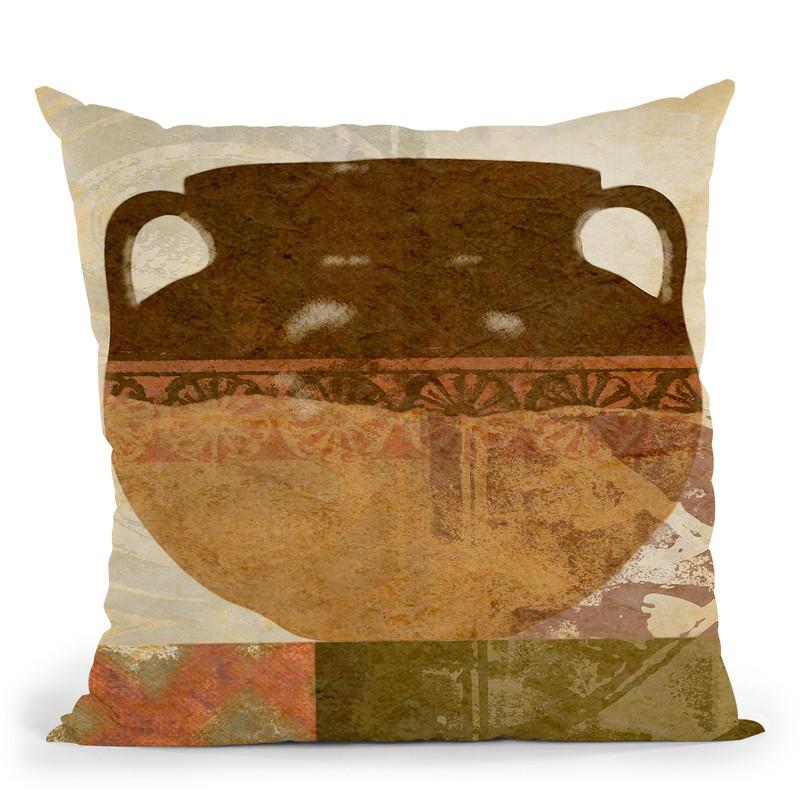 Ethnic Pot Iii Throw Pillow By World Art Group