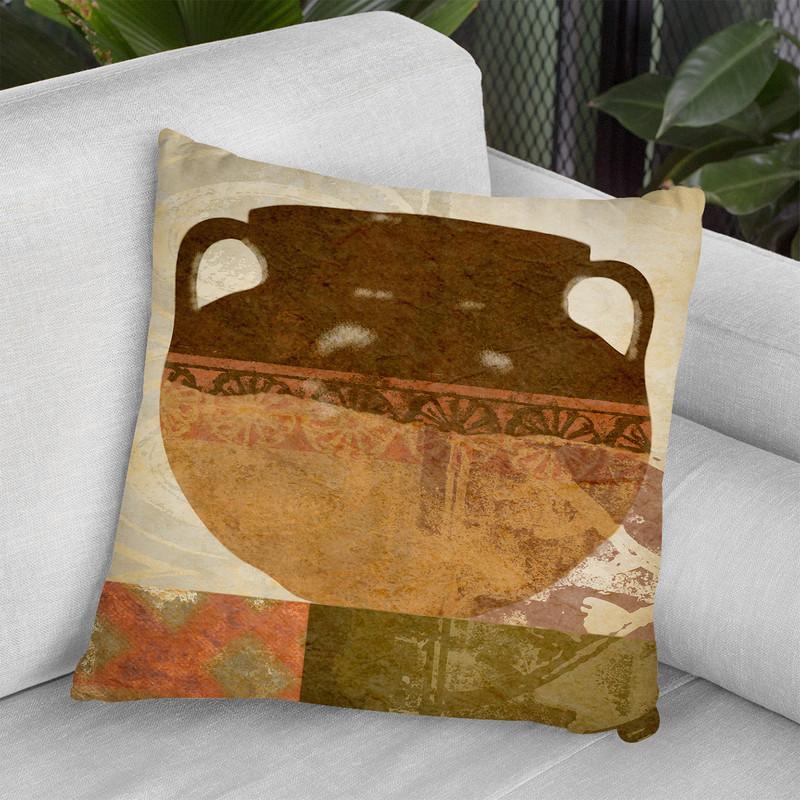 Ethnic Pot Iii Throw Pillow By World Art Group