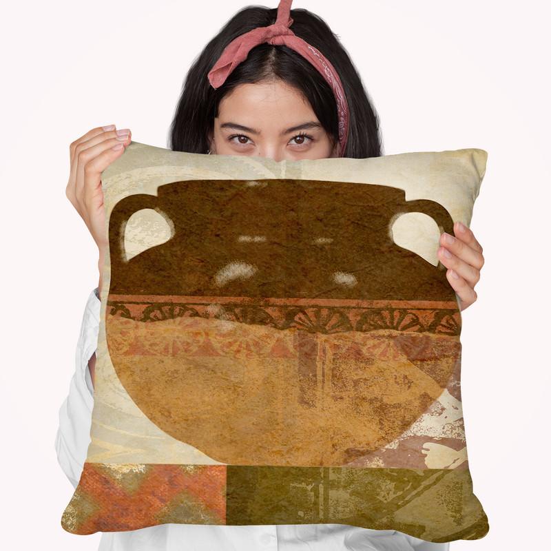Ethnic Pot Iii Throw Pillow By World Art Group