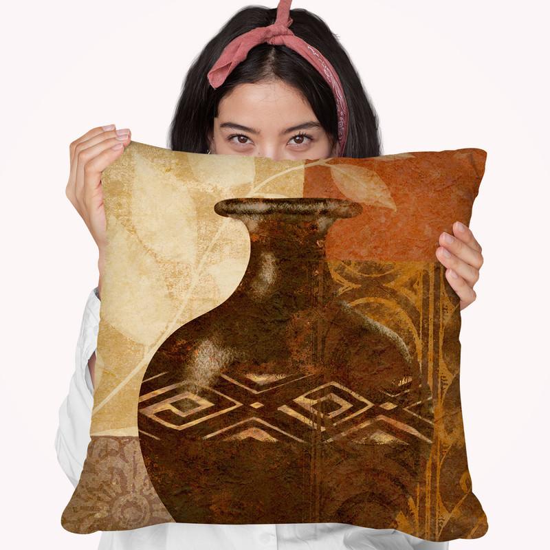 Ethnic Vase Iii Throw Pillow By World Art Group