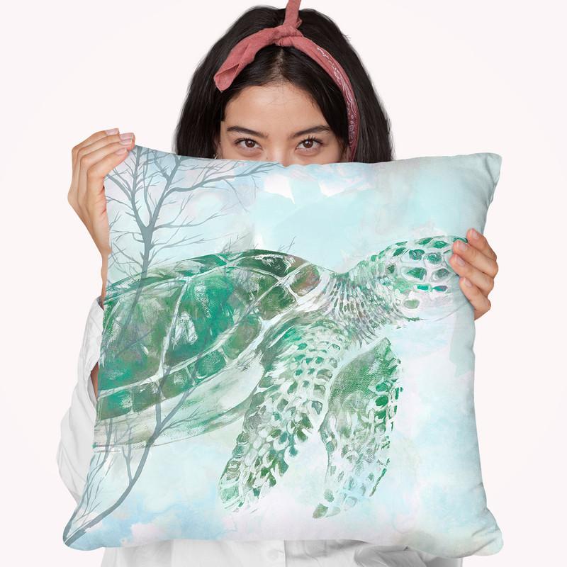 Watercolor Sea Turtle I Throw Pillow By World Art Group