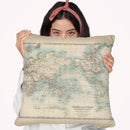 Johnston'S Chart Of The World Throw Pillow By World Art Group