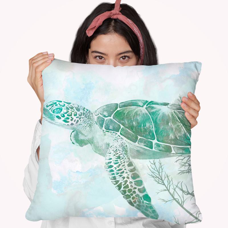 Watercolor Sea Turtle Ii Throw Pillow By World Art Group
