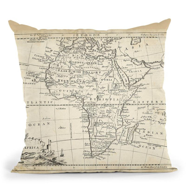 Map Of Africa Throw Pillow By World Art Group