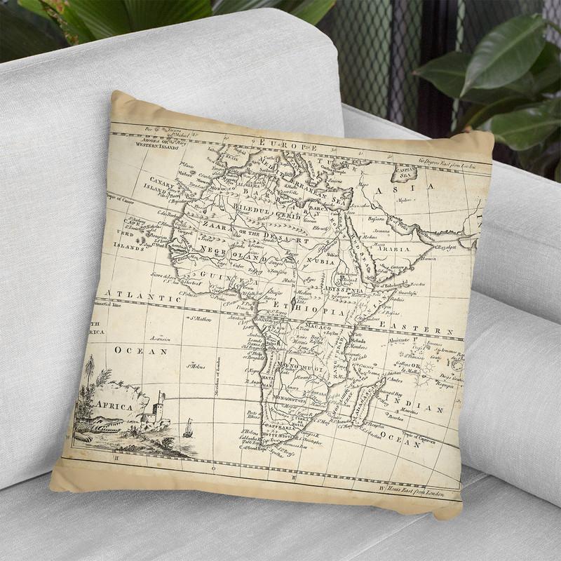Map Of Africa Throw Pillow By World Art Group