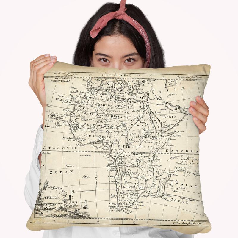 Map Of Africa Throw Pillow By World Art Group
