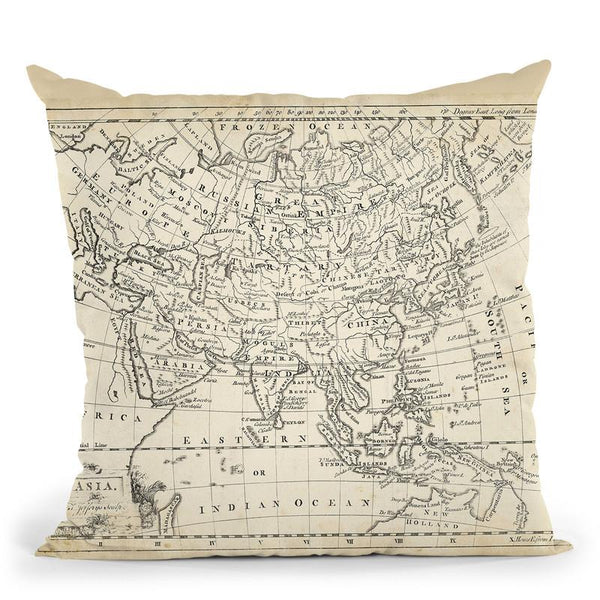Map Of Asia Throw Pillow By World Art Group
