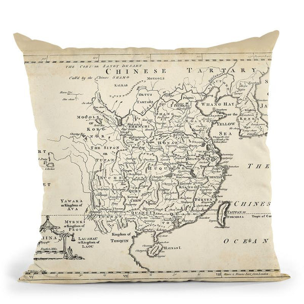Map Of China Throw Pillow By World Art Group