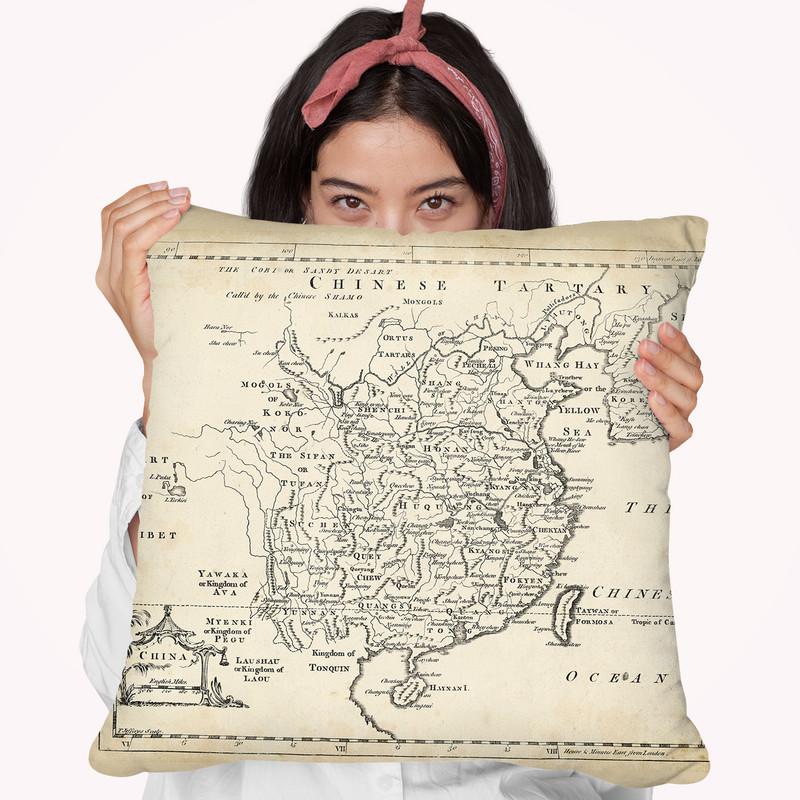 Map Of China Throw Pillow By World Art Group