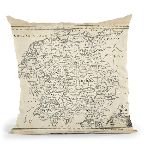 Map Of Germany Throw Pillow By World Art Group