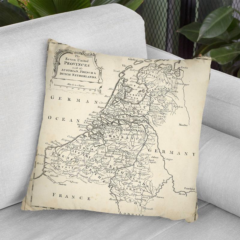 Map Of Netherlands Throw Pillow By World Art Group