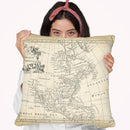 Map Of North America Throw Pillow By World Art Group