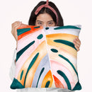 Multicolor Monstera I Throw Pillow By World Art Group