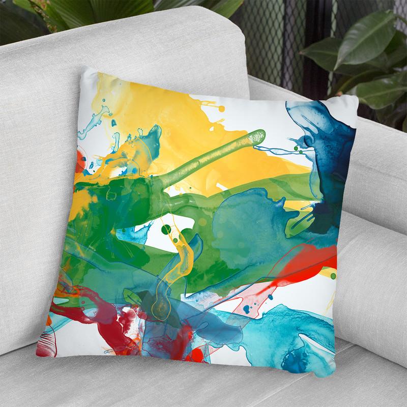 Primary Abstract I Throw Pillow By World Art Group