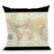 Printed World Map Ii Throw Pillow By World Art Group