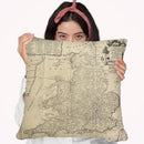 Road Map Of England & Wales Throw Pillow By World Art Group