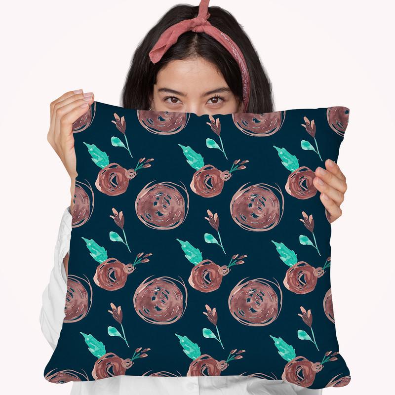 Rosey Posey Collection F Throw Pillow By World Art Group