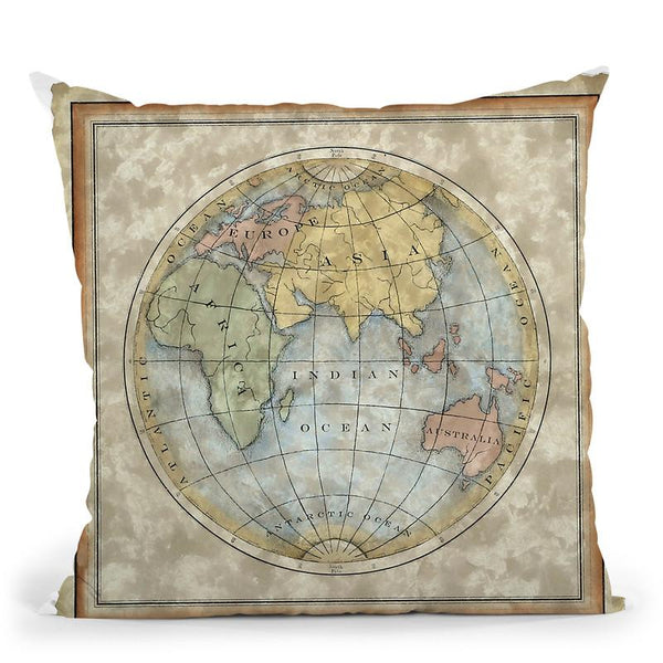 Small Eastern Hemisphere (U) Throw Pillow By World Art Group