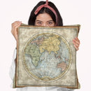 Small Eastern Hemisphere (U) Throw Pillow By World Art Group
