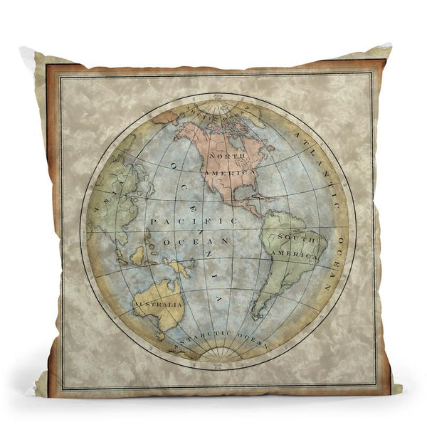 Small Western Hemisphere (U) Throw Pillow By World Art Group