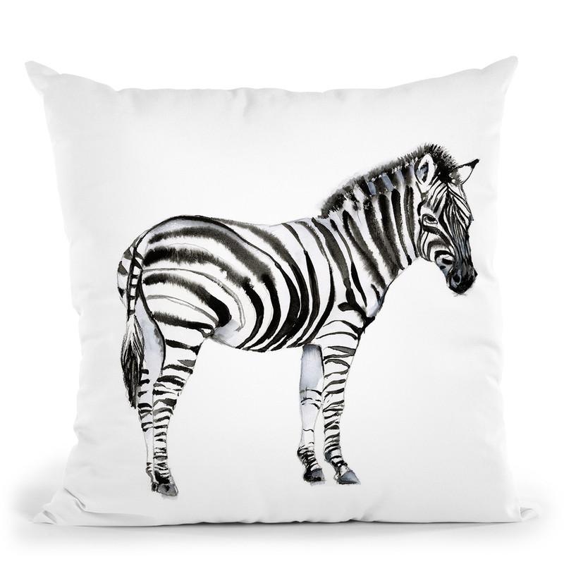 Standing Zebra I Throw Pillow By World Art Group