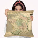 Thomsons Map Of France Throw Pillow By World Art Group