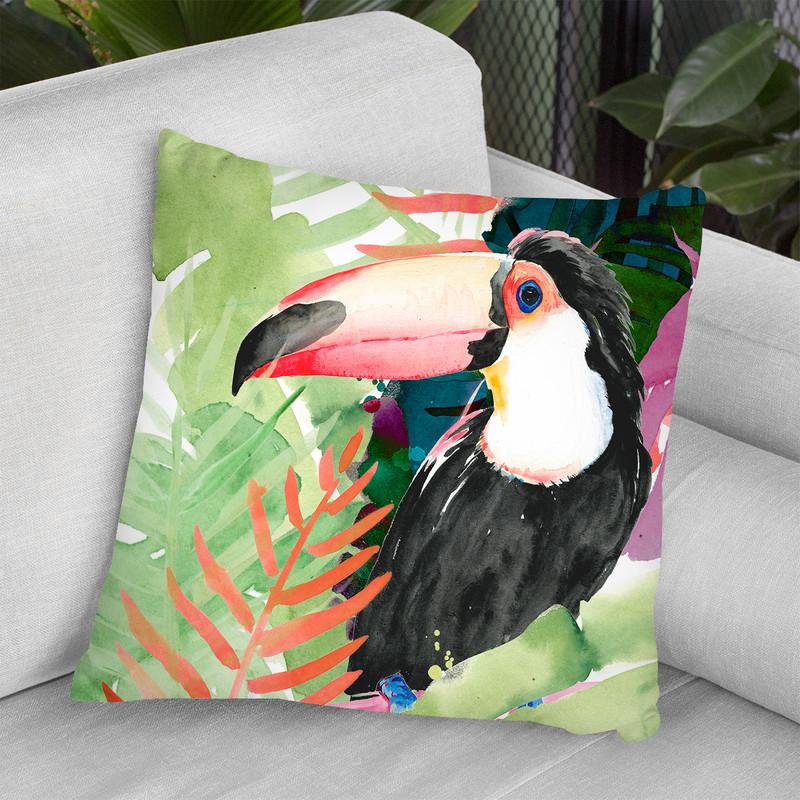 Toucan Palms I Throw Pillow By World Art Group
