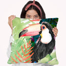 Toucan Palms I Throw Pillow By World Art Group