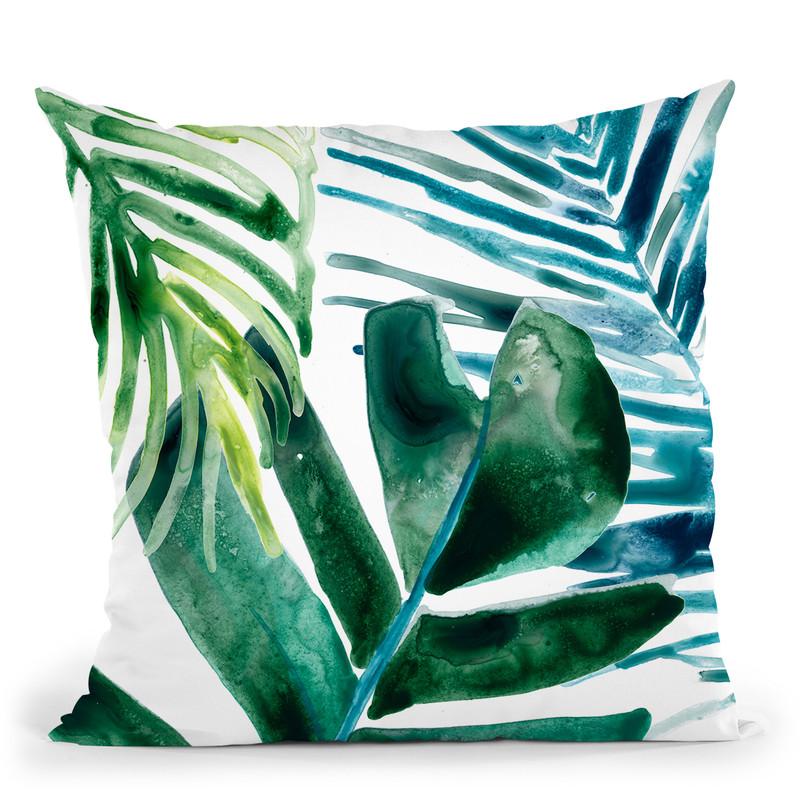 Tropical Leaf Medley I Throw Pillow By World Art Group