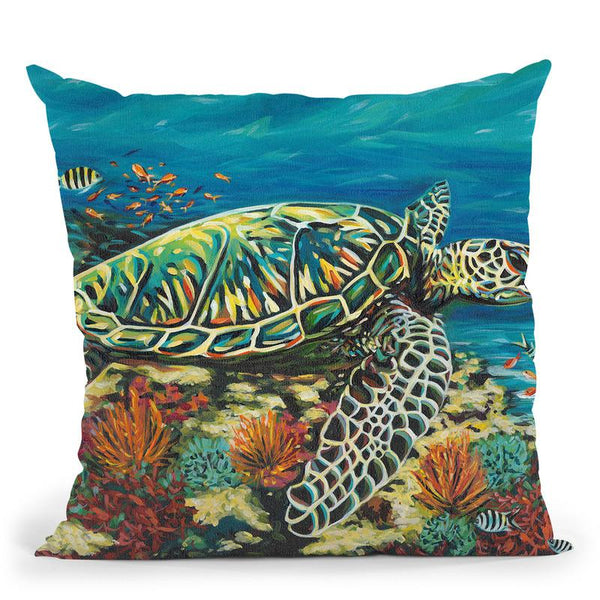 Deep Sea Swimming Ii Throw Pillow By World Art Group