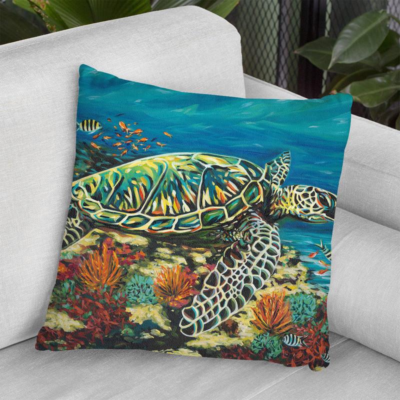 Deep Sea Swimming Ii Throw Pillow By World Art Group