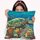 Deep Sea Swimming Ii Throw Pillow By World Art Group